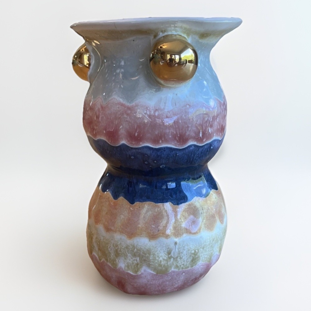Discontinued Anthropologie "The Object Enthusiast" Vase Gold Hourglass Flowers